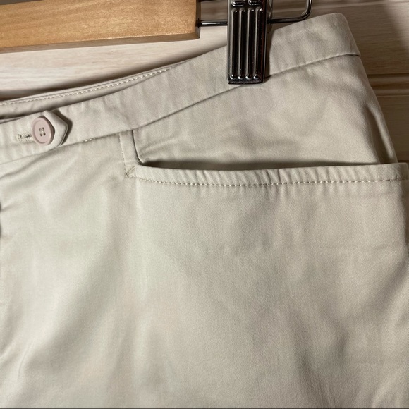 Ann Taylor High-Waisted Vintage Light Khaki Shorts - Picture 3 of 7